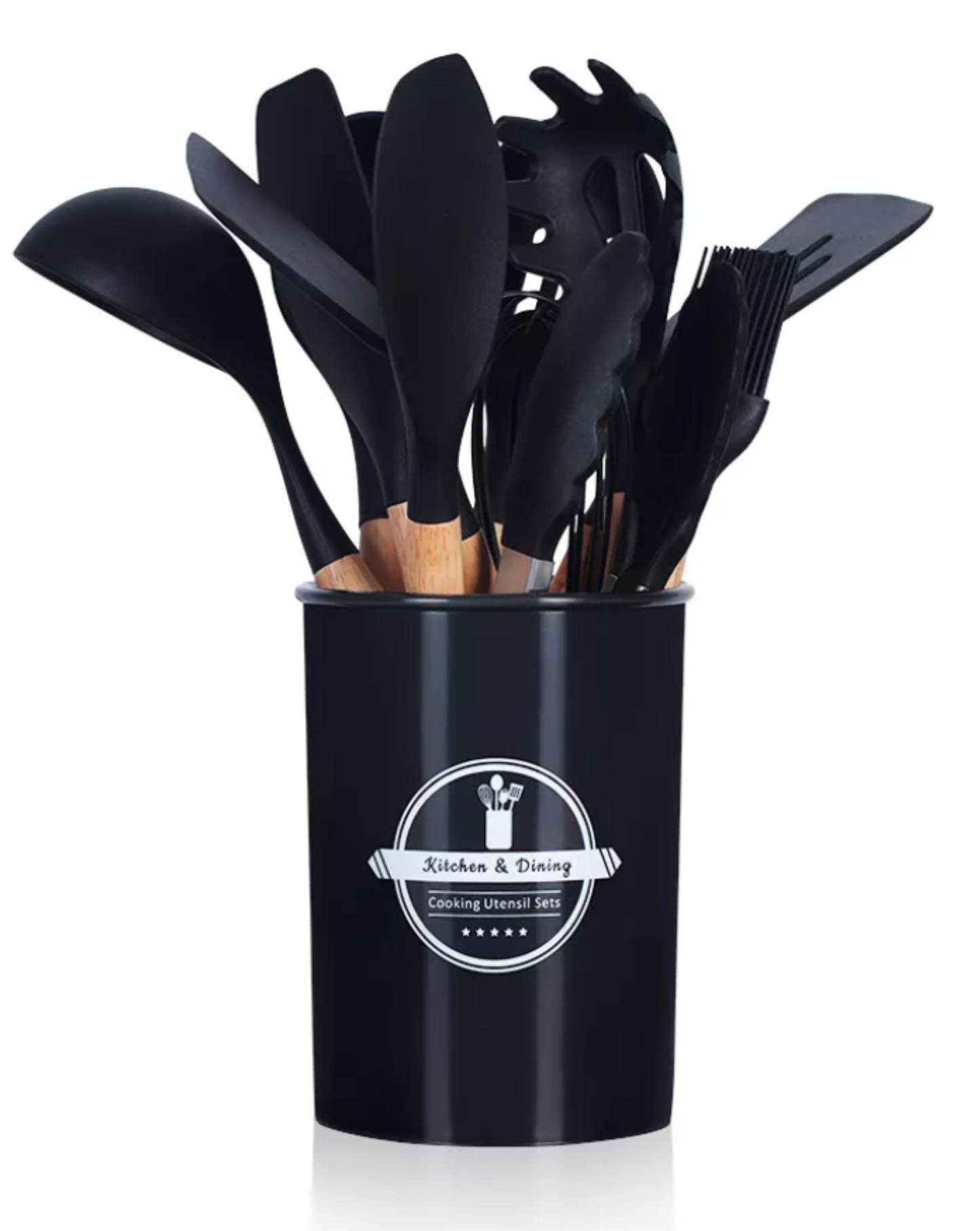 Jogo com 12 Peças de Utensílios Silicone Colher Espátula Concha