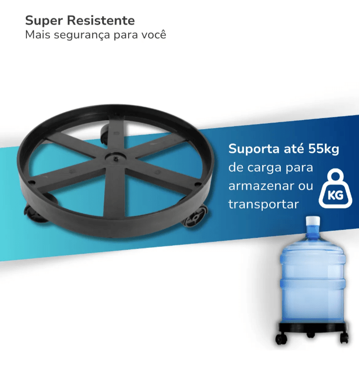 Suporte Botijão Gás Galão Água Vasos Com Rodinhas - Summa Útil