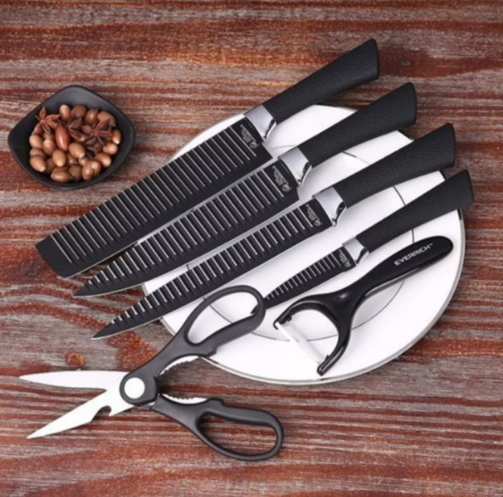 Kit com 6 peças Faca Antiaderente Corte Navalha