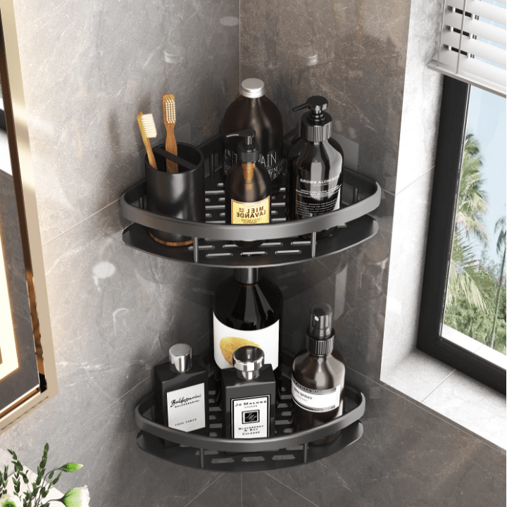Kit 2 Prateleiras de Canto Para Banheiro Porta Shampoo Sabonete Nicho Organizador Cozinha Lavanderia - Summa Útil