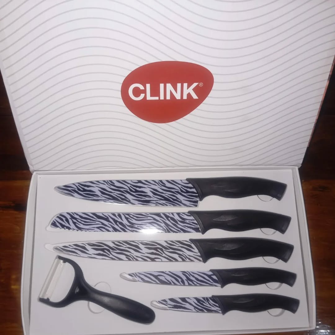 Conjunto facas 6 Peças Aço Inox 5 Facas E 1 Descascador - Summa Útil