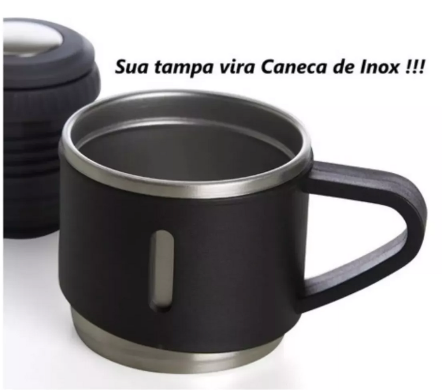 Garrafa Térmica Preta Inox 500ml Squeeze P/ Café
