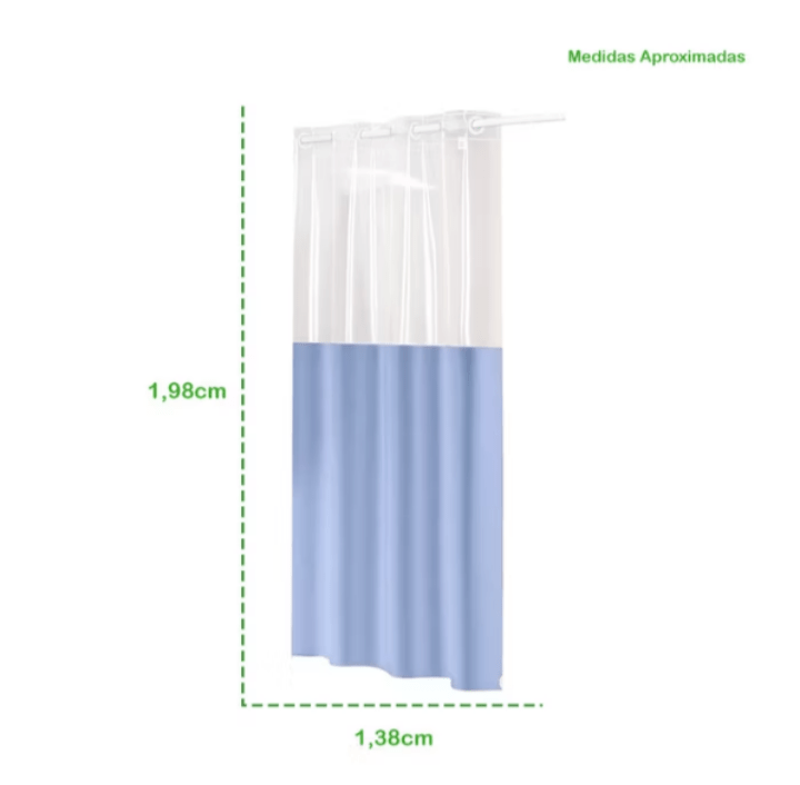 Cortina Para Box Banheiro Impermeável Transparente Com Visor - Summa Útil