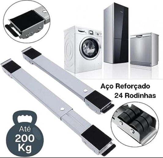 Base Suporte Com Rodinhas Para Geladeira, Fogão, Máquina de Lavar