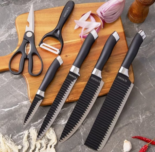 Kit com 6 peças Faca Antiaderente Corte Navalha