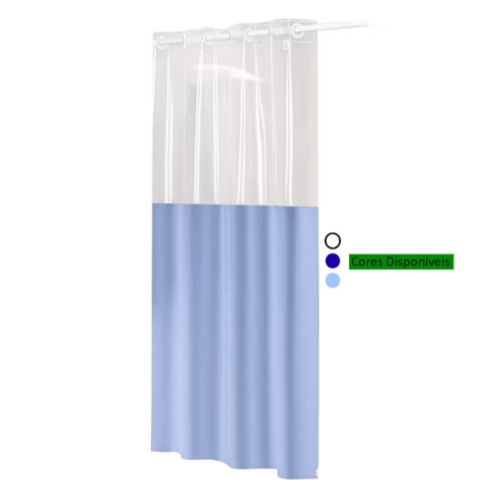 Cortina Para Box Banheiro Impermeável Transparente Com Visor - Summa Útil