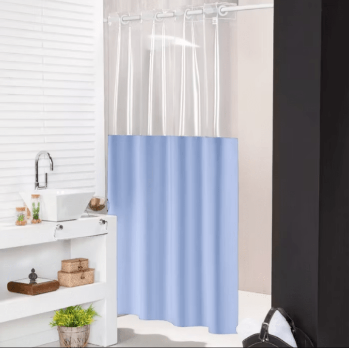Cortina Para Box Banheiro Impermeável Transparente Com Visor - Summa Útil