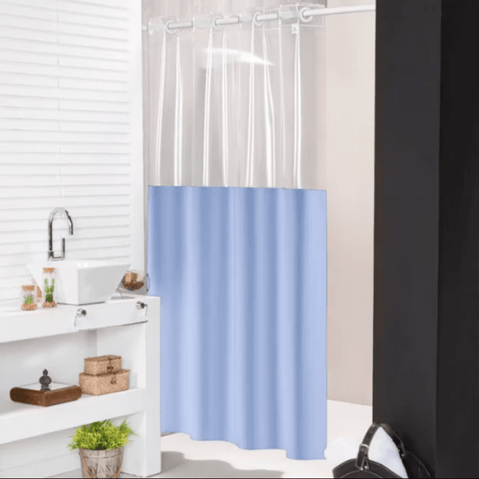 Cortina Para Box Banheiro Impermeável Transparente Com Visor - Summa Útil
